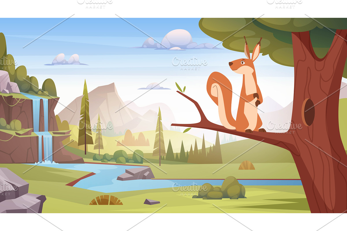 Rodents. Background with little, an Animal Illustration by Onyx