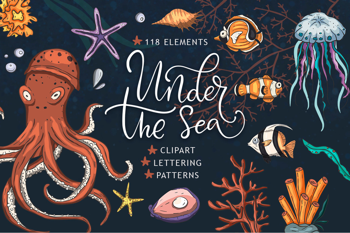 Under the sea. Big graphic set., an Animal Illustration by Red Ink (Photo 1 of 10)