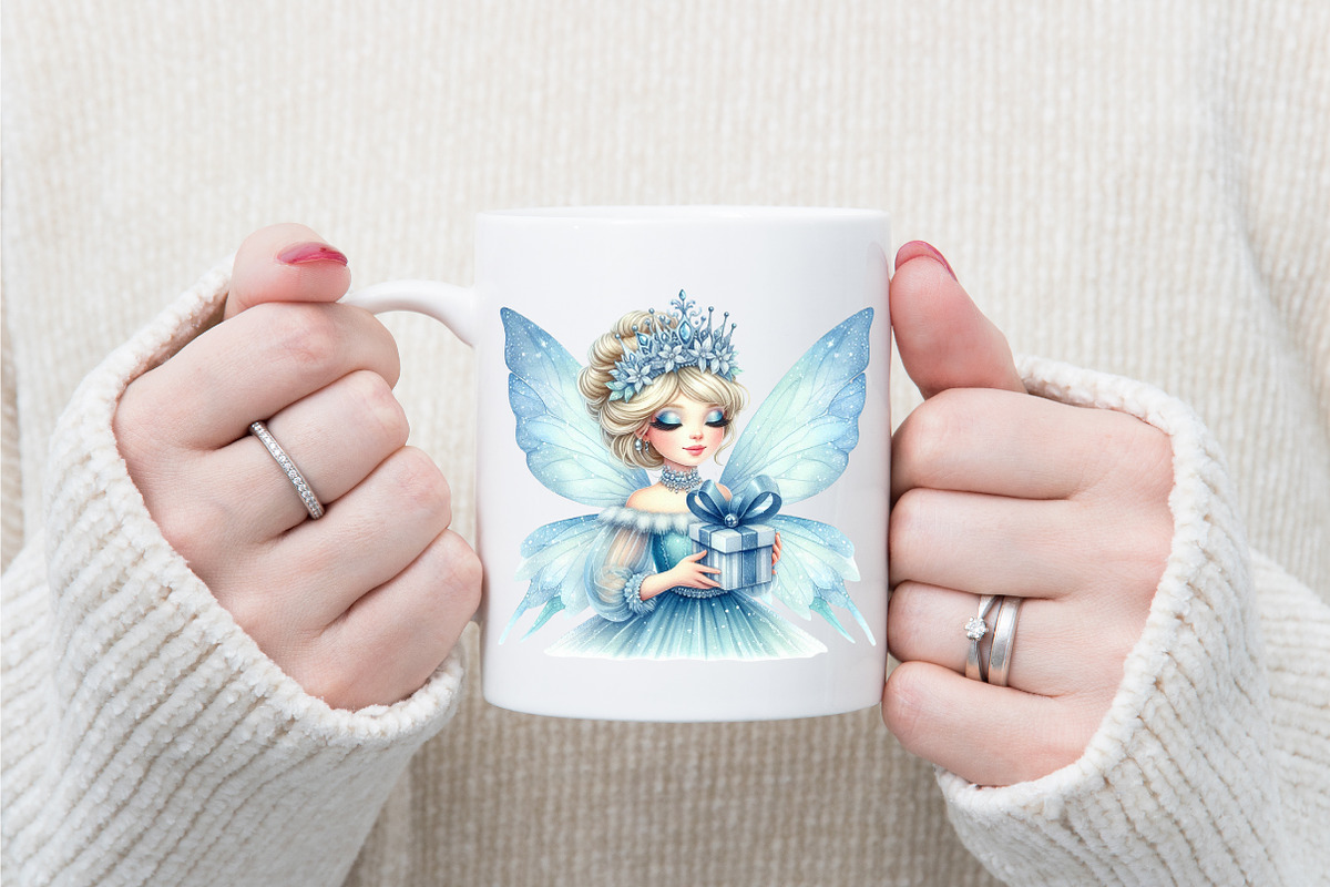 Watercolor Christmas Cute Fairy Clip, an Illustration by designcity5 (Photo 5 of 5)