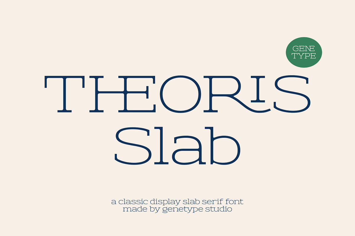 Theoris Slab Serif Font, a Slab Serif Font by Genetype (Photo 1 of 8)