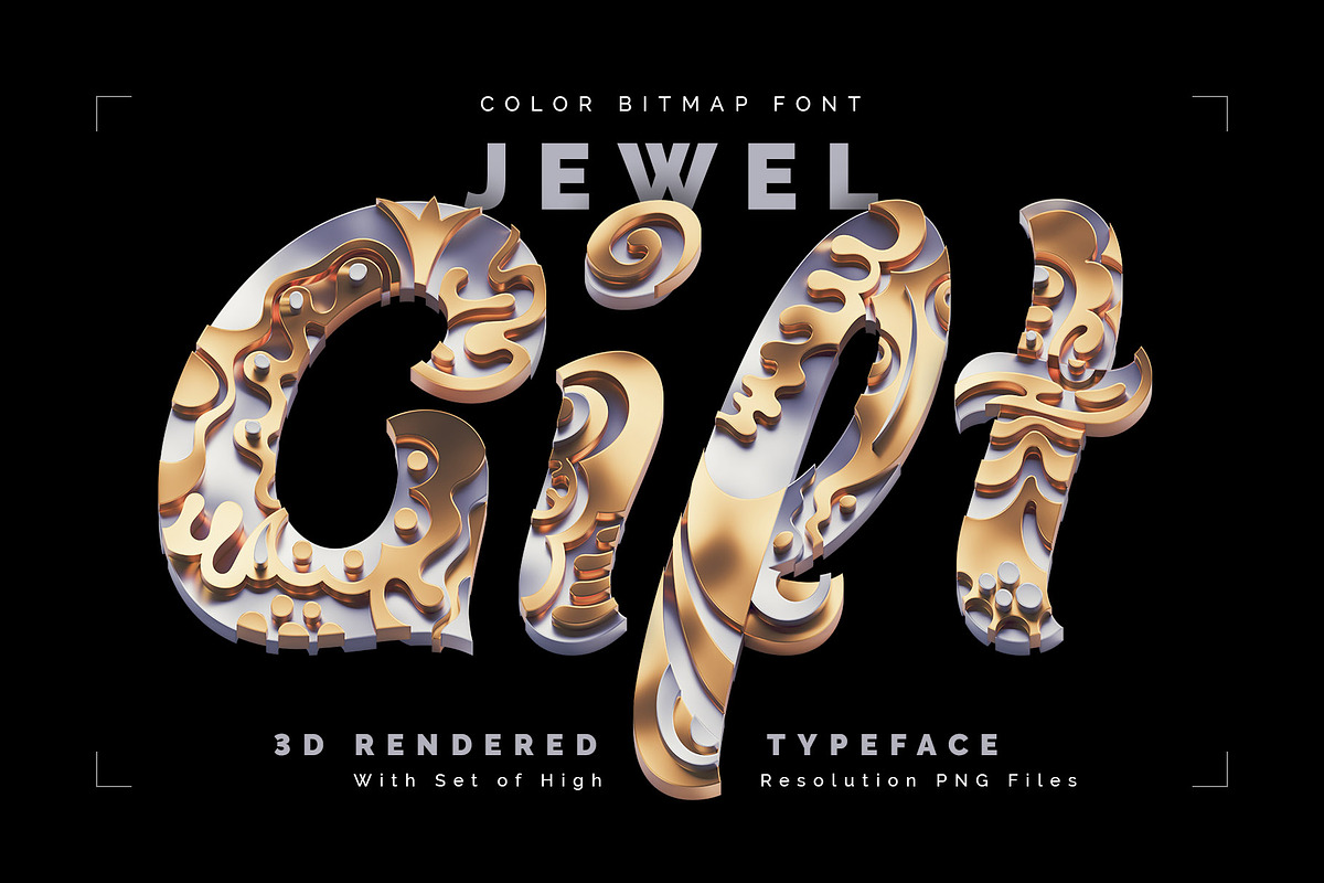 Jewel Gift — Color Bitmap Font, a Symbol Font by Gleb Guralnyk (Photo 1 of 4)