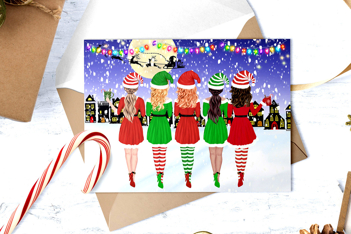 Christmas girls clipart Xmas Png, an Illustration by chilipapers (Photo 6 of 8)