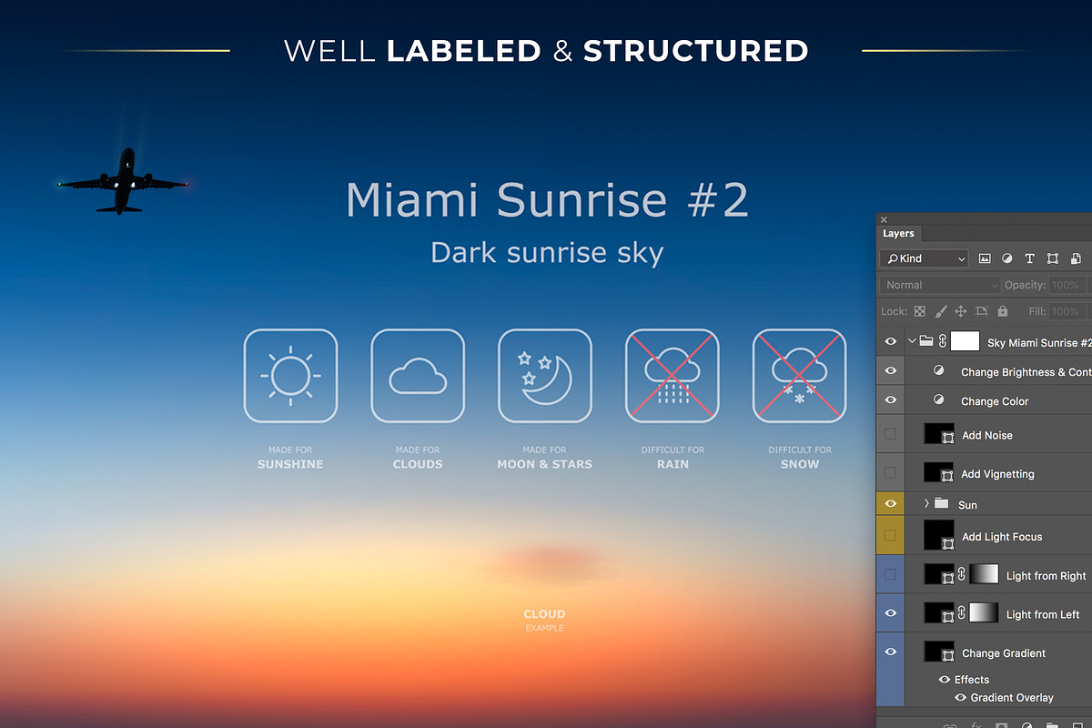 Sky Gradients Overlays for Photoshop, a Texture Graphic by FEINGOLD (Photo 6 of 14)