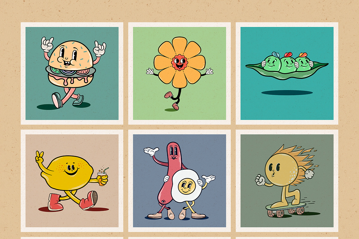 Retro Character Bundle - 85% OFF, an Illustration by Alina Sh