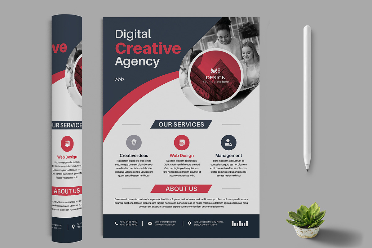 Corporate Flyer Template, a Flyer Template by MightyDesign (Photo 1 of 6)