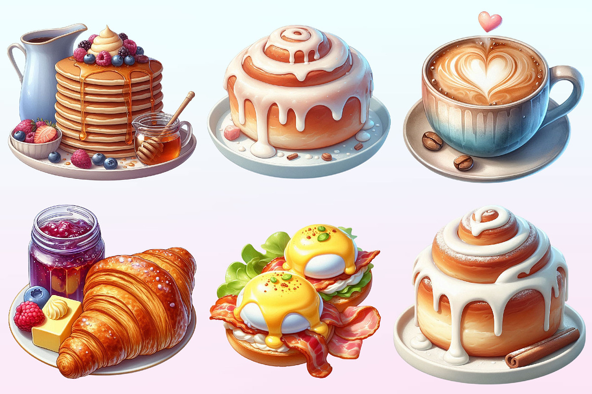 Watercolor Lazy Brunch Day Clipart., a Graphic by CitraGraphics (Photo 2 of 4)