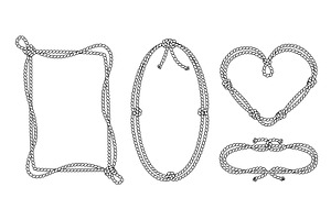 Nautical rope frames set on white, an Object Illustration by art PVP - market