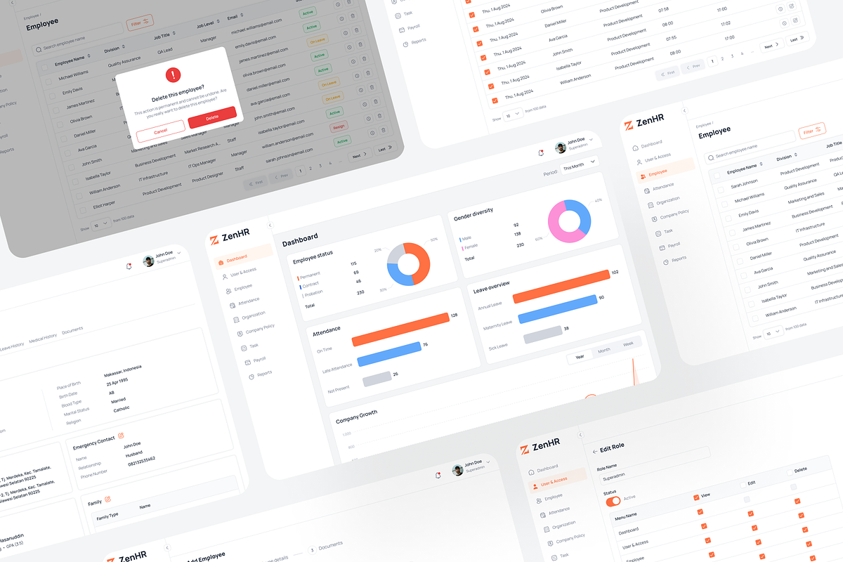 ZenHR - HRIS CMS UI Kit, an UI Kit Template by miawmiaw (Photo 9 of 12)