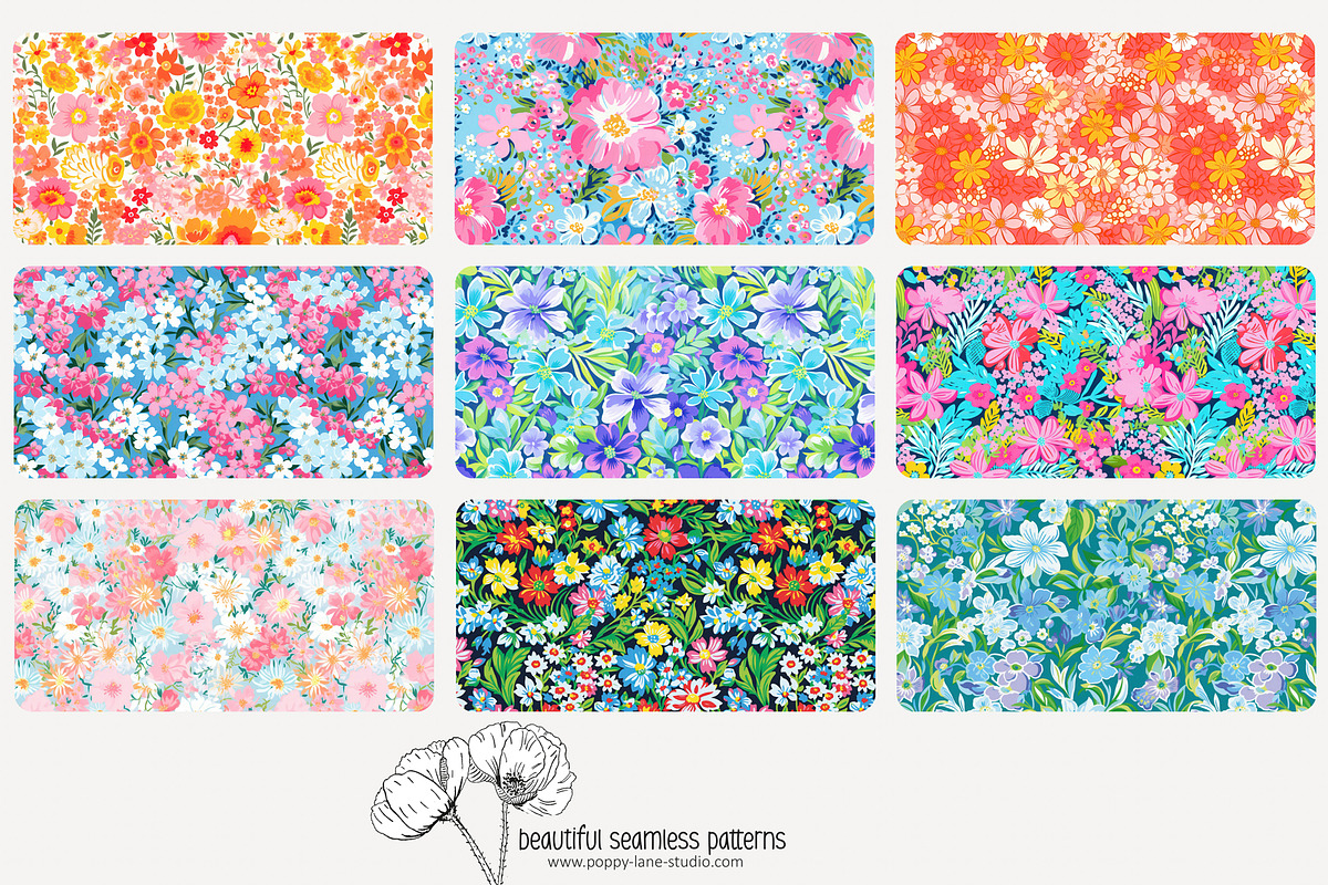 70 ditsy floral seamless pattern, a Pattern Graphic by Poppy Lane Studio