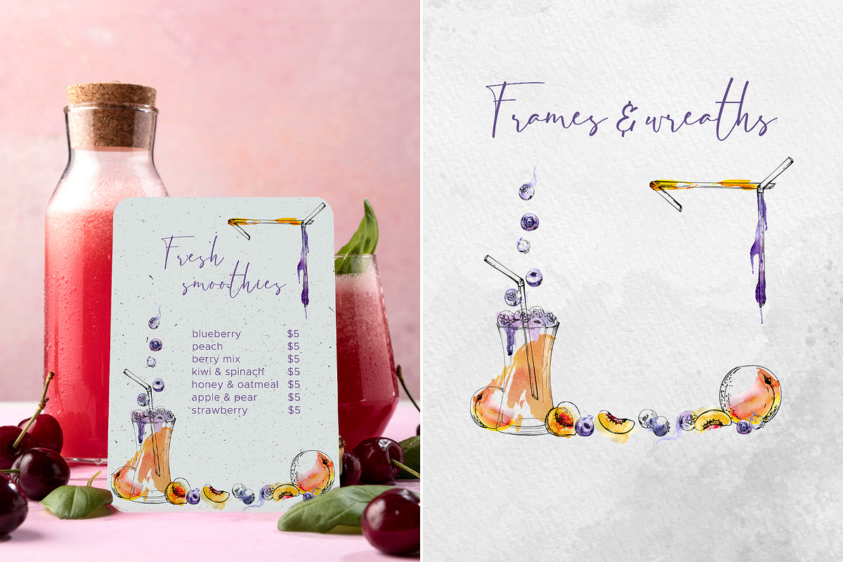 Blueberry smoothies & milkshakes, a Food Illustration by MsFlaffy (Photo 10 of 18)