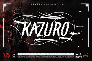 Kazuro Typeface, a Script Font by alit design