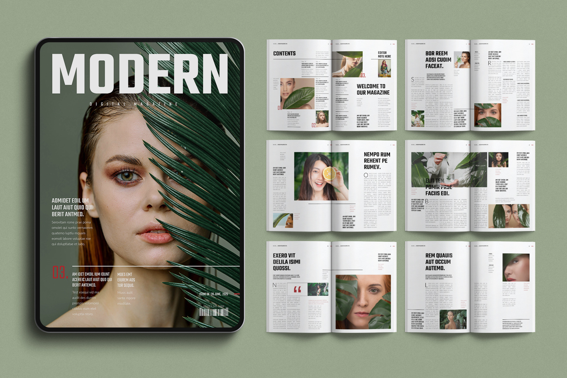 Digital Magazine Layout Template, a Magazine Template by TemplatesForest