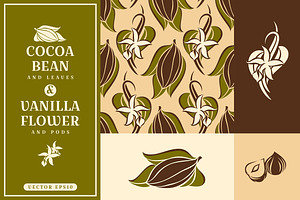 Cocoa bean and vanilla flower