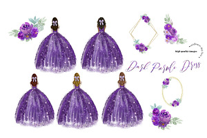 Dark Purple Princess Dress Clipart