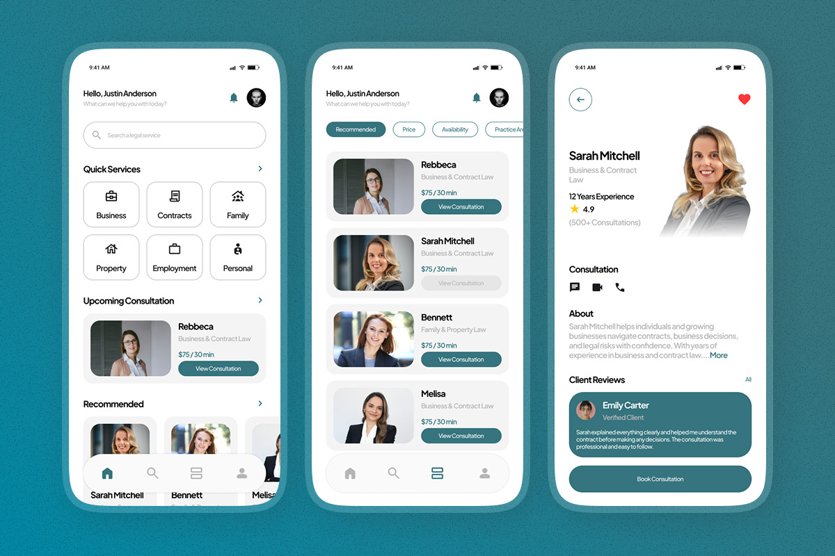 Jurivo Legal Consultation Mobile App, an App Template by productype1 (Photo 4 of 5)