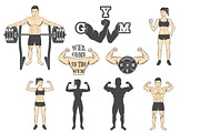 Fitness gym icons, a Graphic by Tomass2015 (Thumbnail 4 of 7)