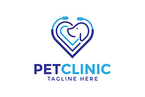 Veterinary logo in heart shape