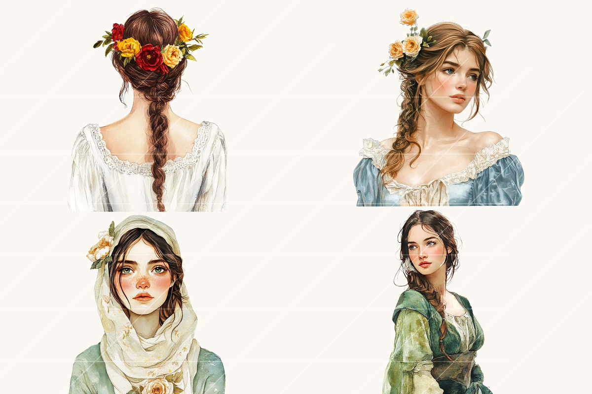 Watercolor Renaissance Lady, a Person Illustration by Design Scotch (Photo 5 of 8)
