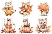 Cute Autumn Cat Sublimation Clipart, an Illustration by CitraGraphics (Thumbnail 2 of 6)