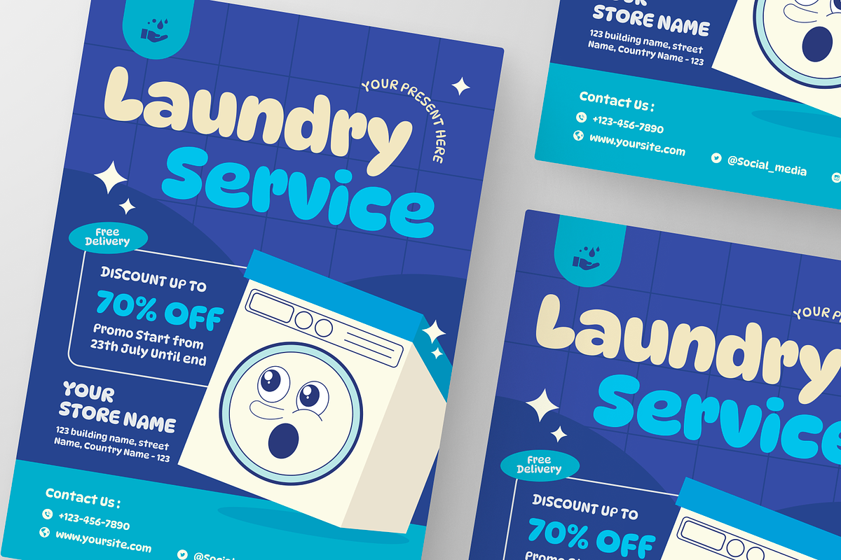 Laundry Service Flyer, a Flyer Template by Annora Studio (Photo 5 of 6)