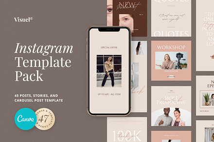 Small Biz Instagram Pack | Canva, a Social Media Template by Visuel Colonie®