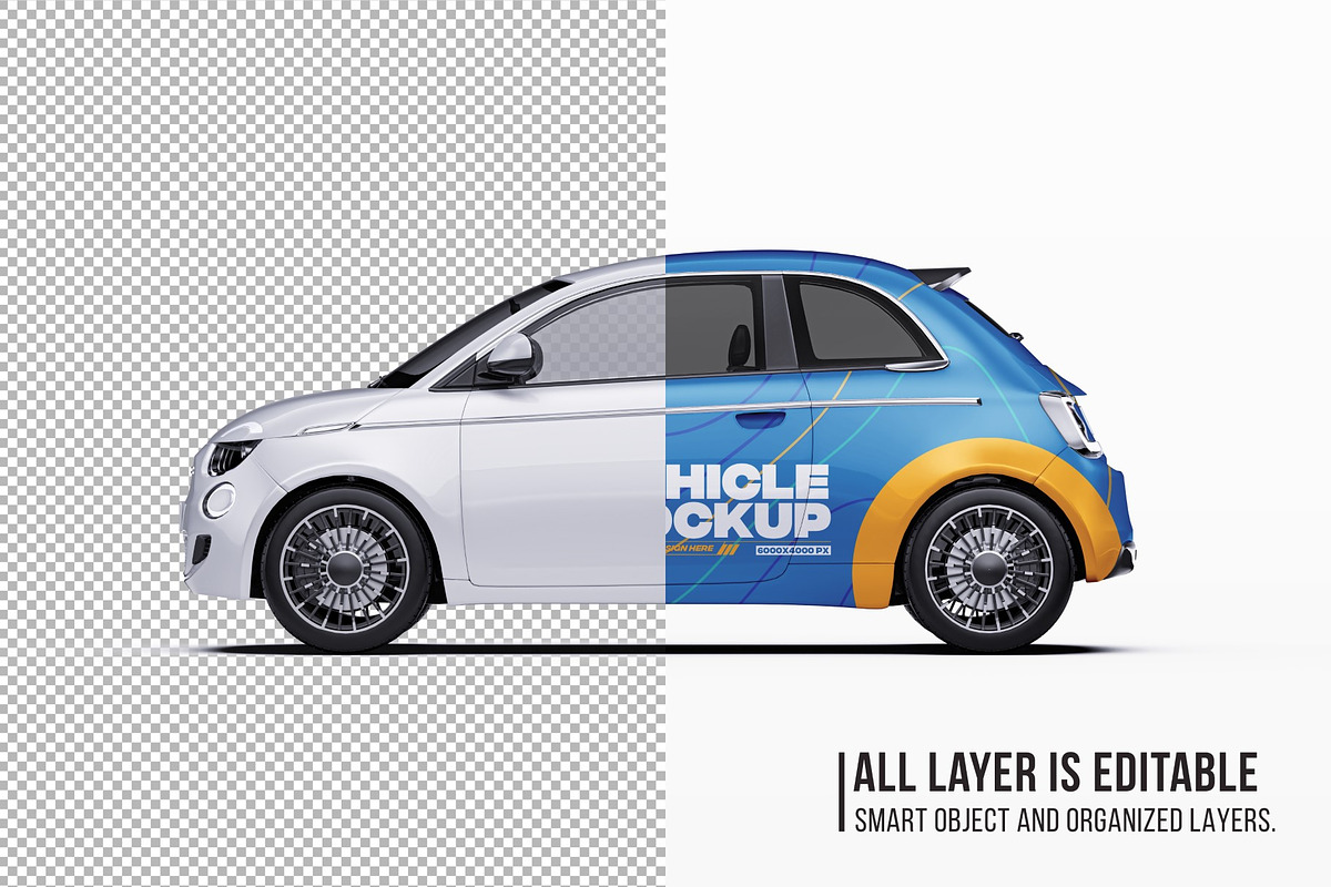 Premium Electric City Car Mockup Set, an Advertising Mockup by Halal Graphic Studio (Photo 5 of 16)