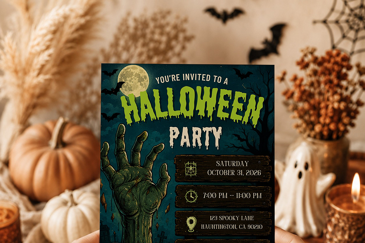 Haunted Halloween Party Invite, an Invitation Template by Arslan (Photo 5 of 5)