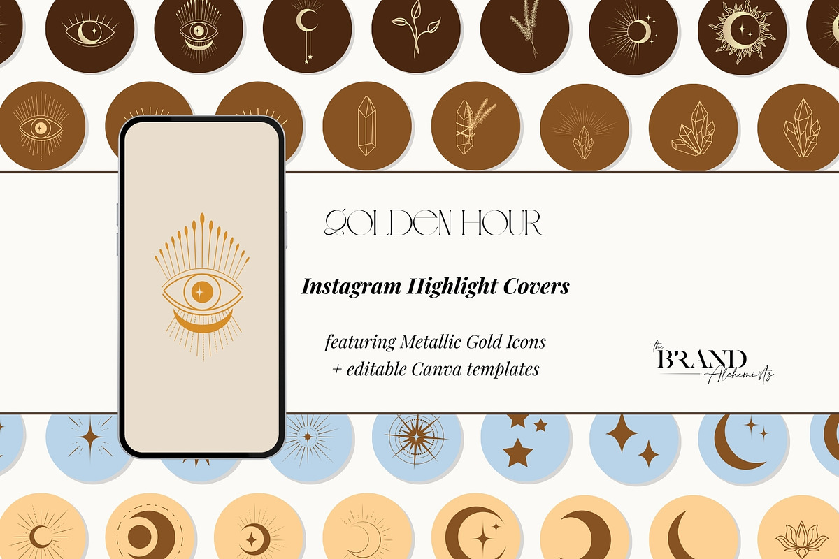 Golden Hour Highlight Covers, a Social Media Template by The Brand Alchemists (Photo 1 of 9)