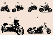 Motorcycle Dingbats Font, a Symbol Font by Minimalartstudio (Thumbnail 6 of 8)