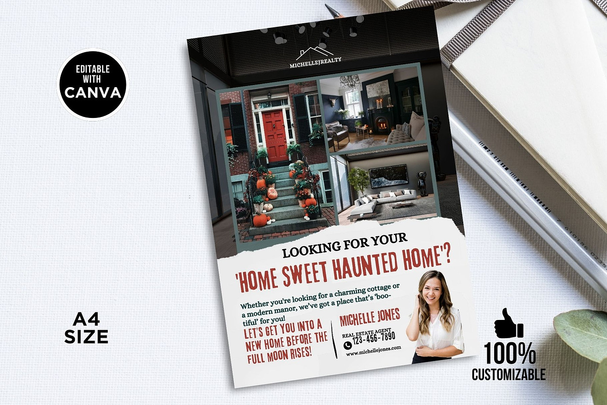 Halloween Real Estate Flyer Canva, a Flyer Template by CreativeVinesStore (Photo 6 of 6)
