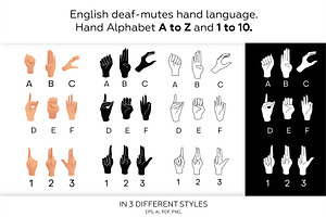 Vector language of deaf-mute.