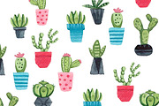 Watercolor cactus set, an Illustration by bosmoll (Thumbnail 6 of 7)