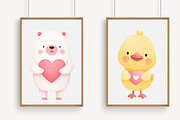 Kawaii Valentine Animal Clipart, an Illustration by Libby Wishes (Thumbnail 3 of 6)