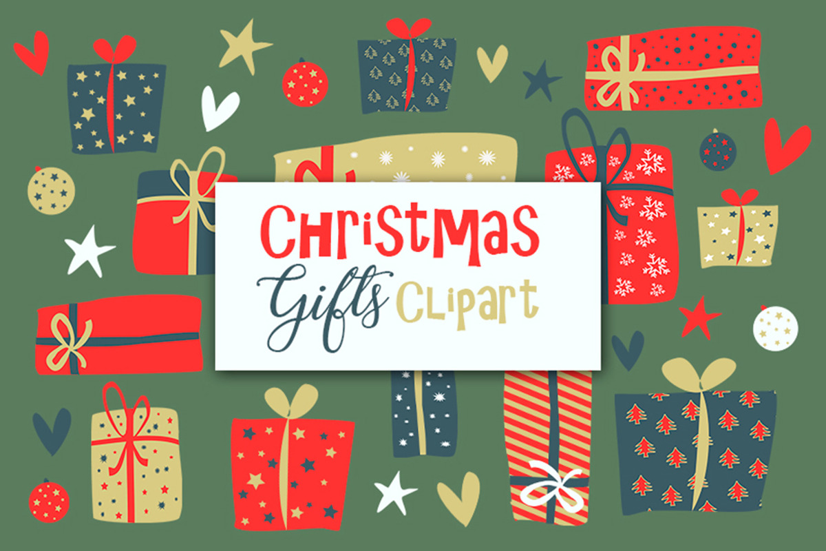 Christmas Gift Clipart, an Illustration by Bamboobear Books Shop (Photo 1 of 3)