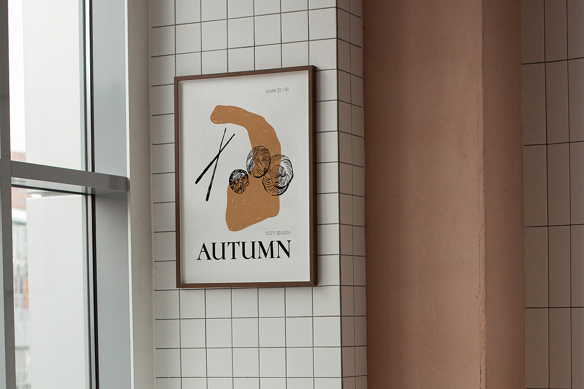 COZY AUTUMN modern posters set, a Seasonal Illustration by Yuliia Lashevska (Photo 5 of 11)