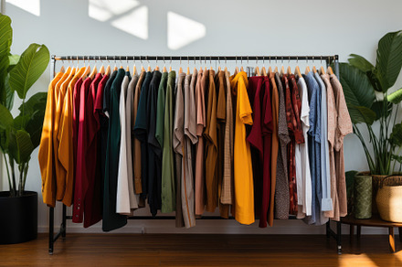 Clothing rack with different clothes, a Photo by Iftikhar Alam