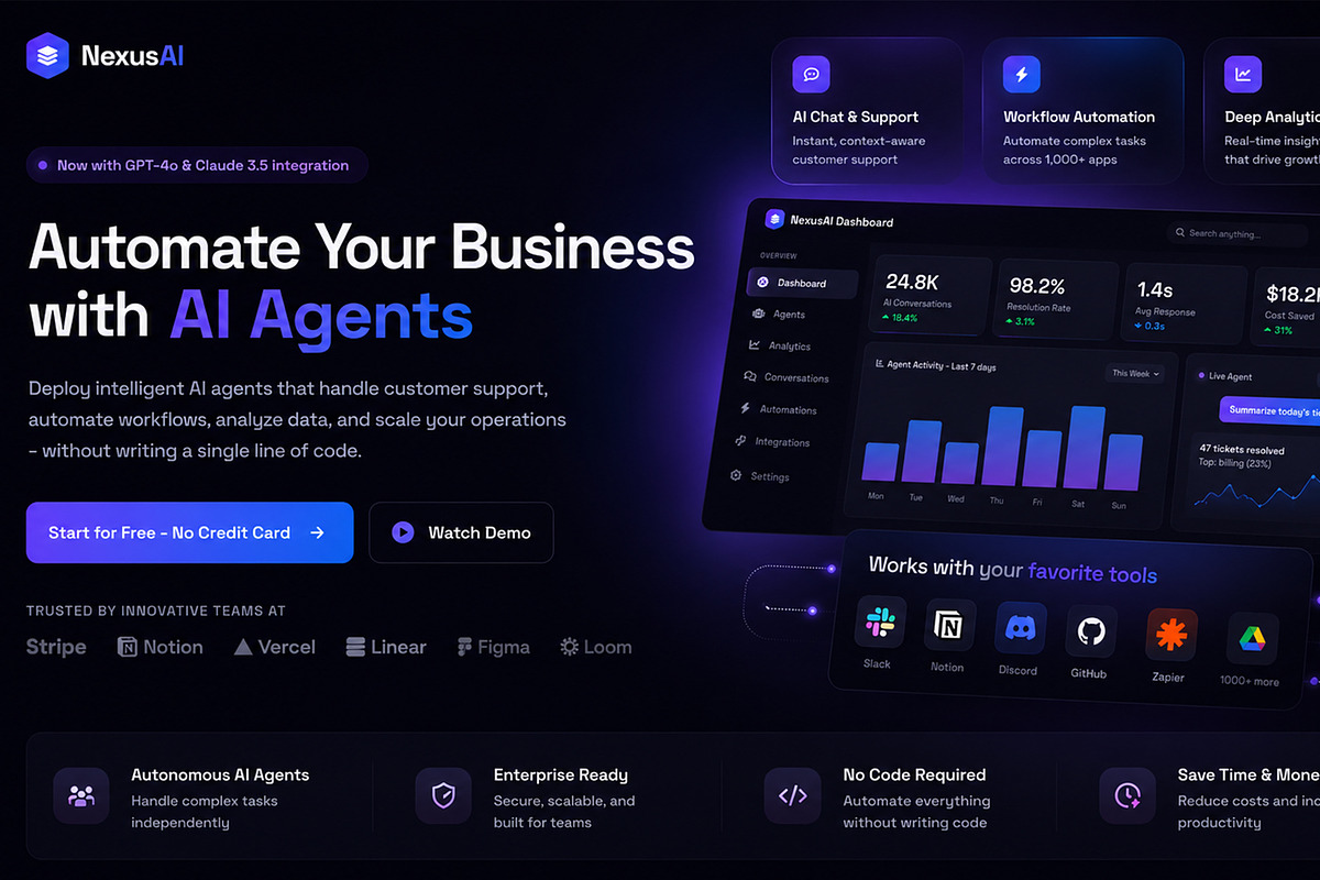 NexusAI - Saas AI HTML Template, a HTML Template by Helenshop (Photo 1 of 3)