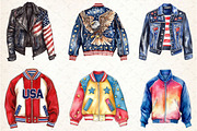 Watercolor 4th of July Jacket Clipar, a Seasonal Illustration by Rose Art (Thumbnail 2 of 4)