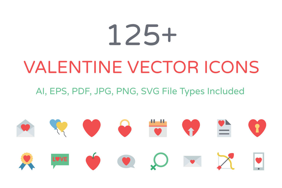 125+ Valentine Vector Icons, an Emoji Icon by Creative Stall (Photo 1 of 4)