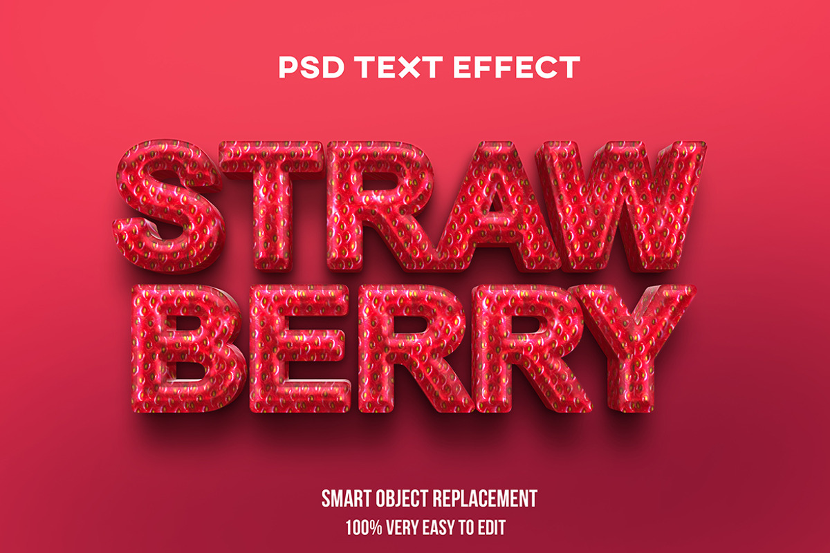 Strawberry 3d Text Effect Psd, a Layer Style Add-On by WudelMbois Studio