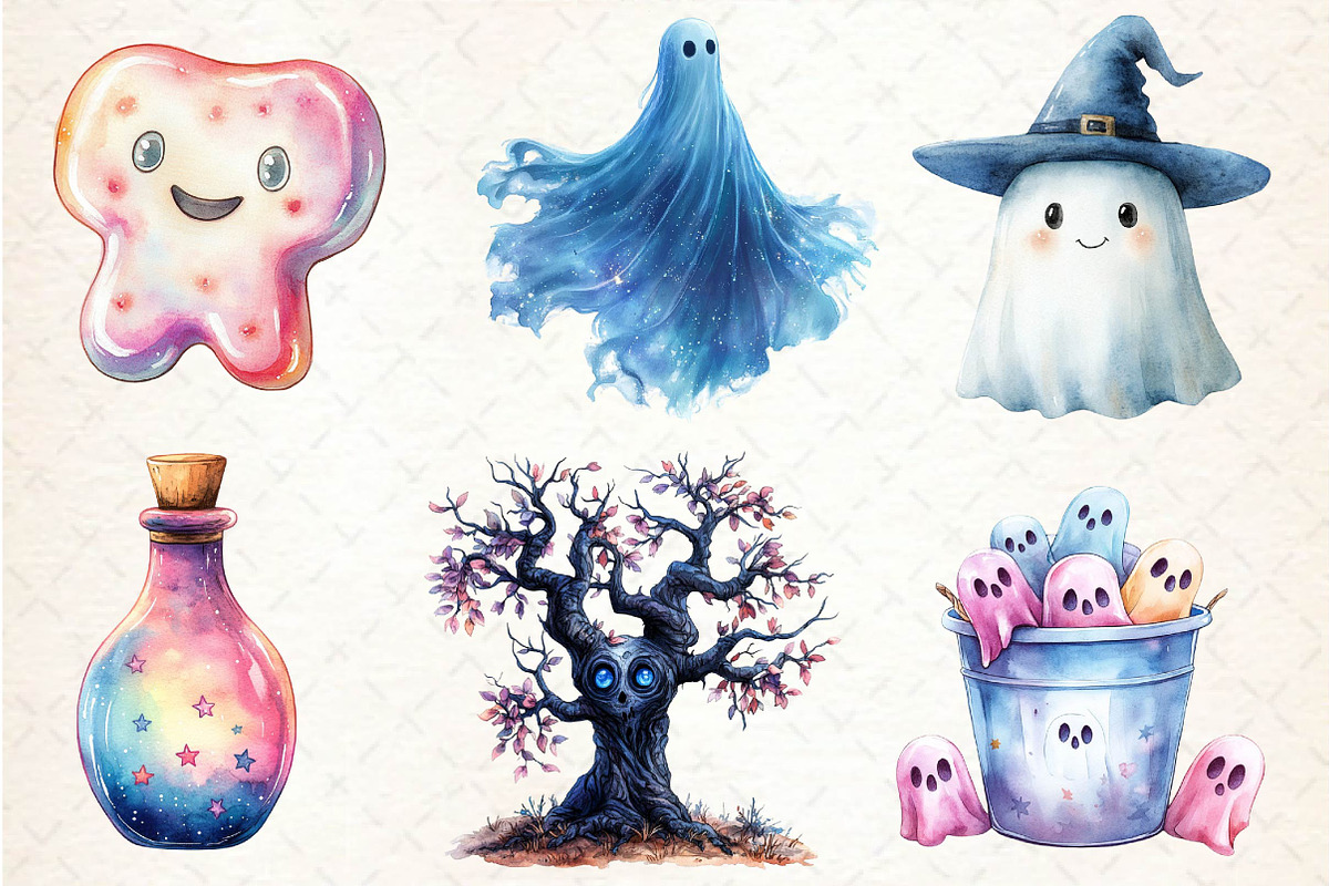 Pastel Halloween Clipart, an Illustration by Dream Creation (Photo 6 of 7)