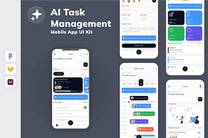 AI Task Management Mobile App UI Kit, an UI Kit Template by uicube