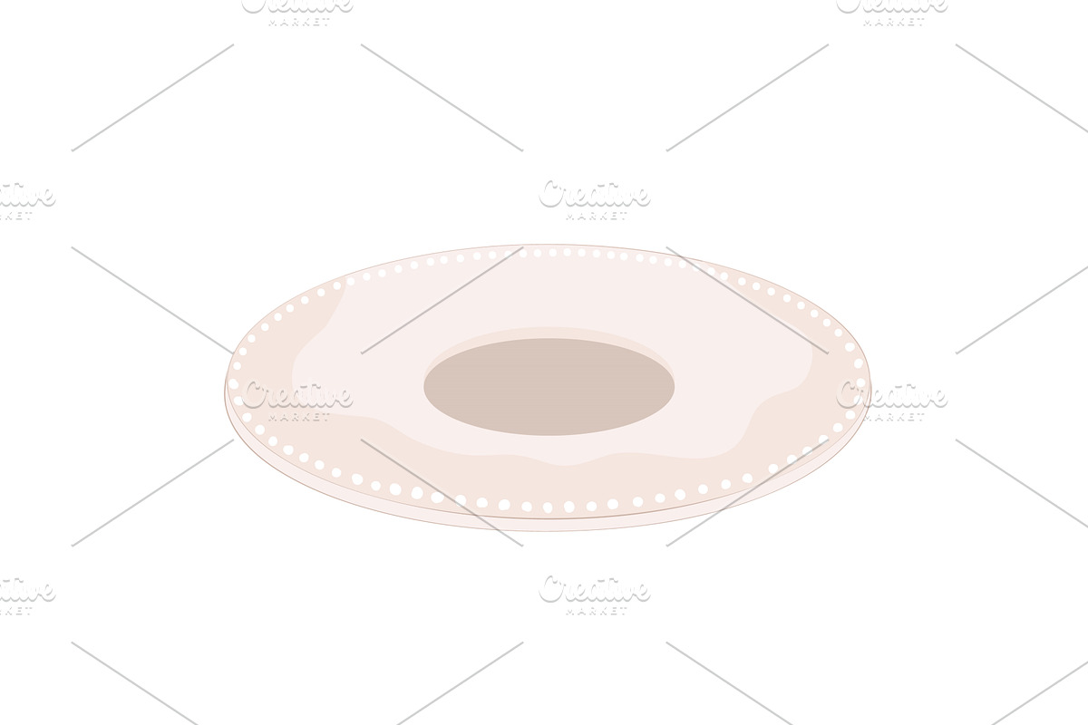Empty vintage porcelain saucer or, a Food Illustration by Toltemara