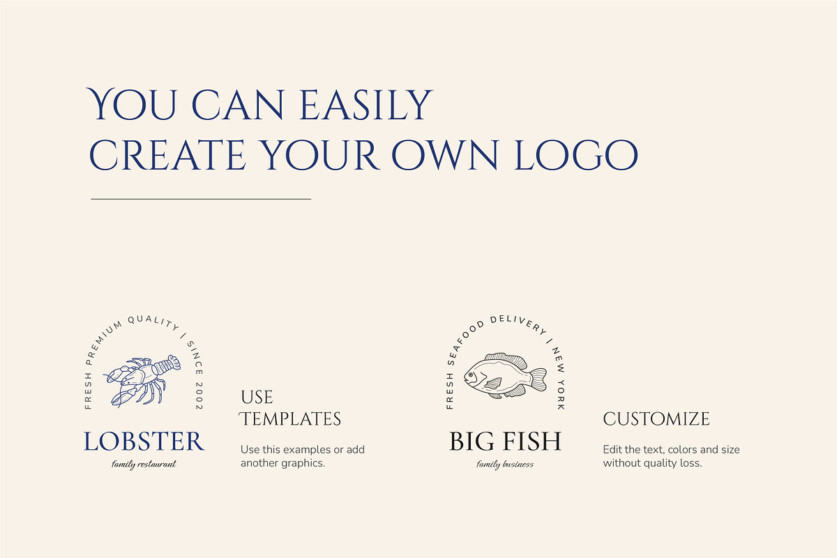 Seafood logo elements and templates, a Graphic by Vasylyka (Photo 10 of 15)