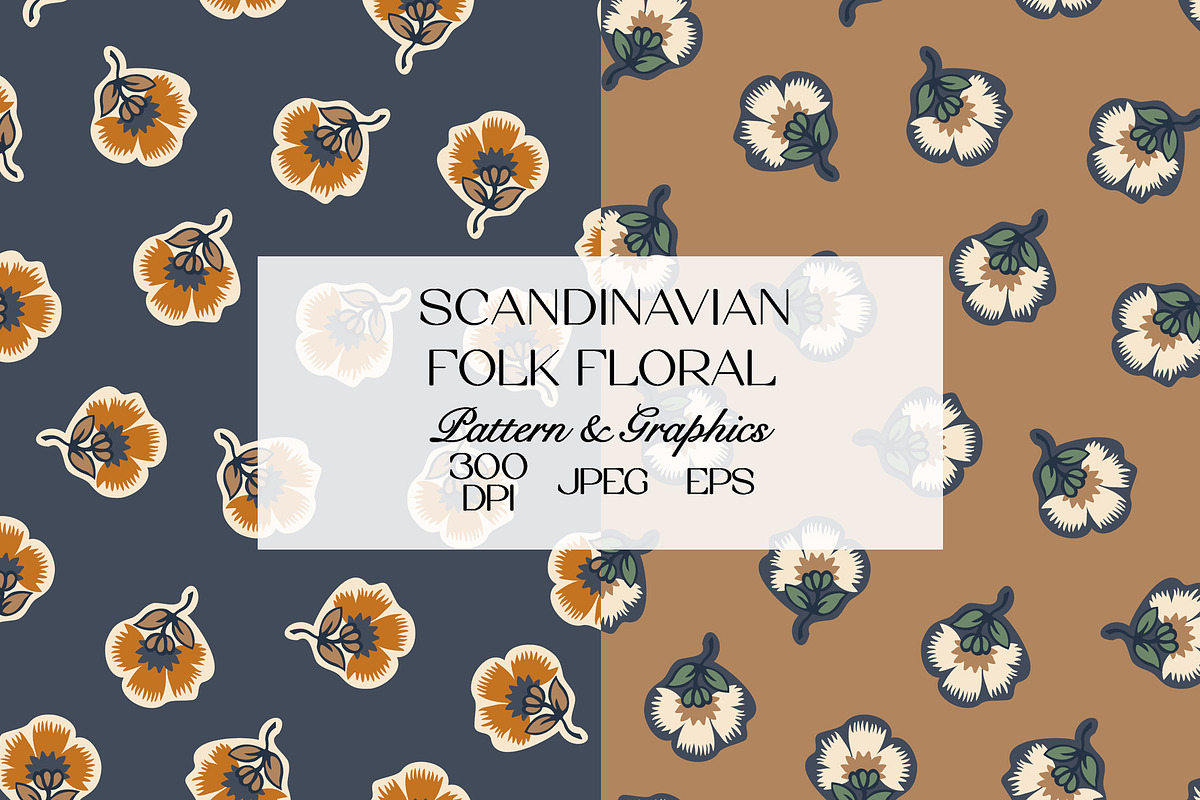 Scandinavian Floral Pattern, a Pattern Graphic by StudioGlouna (Photo 1 of 11)