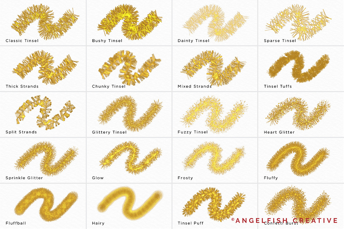 Tinsel Procreate Brush Set, a Brush Add-On by AngelfishCreative (Photo 5 of 11)