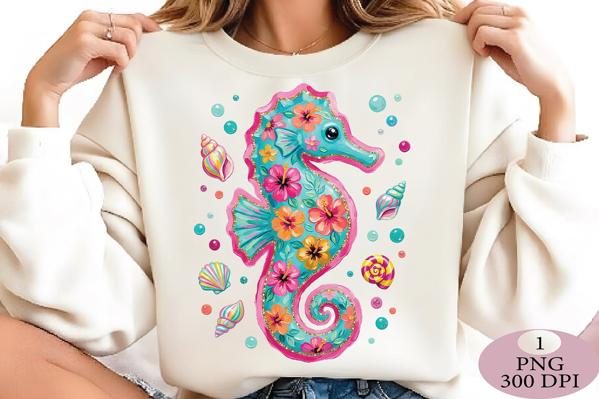 Preppy Summer Seahorse Png, an Illustration by Daily.Designs (Photo 5 of 5)