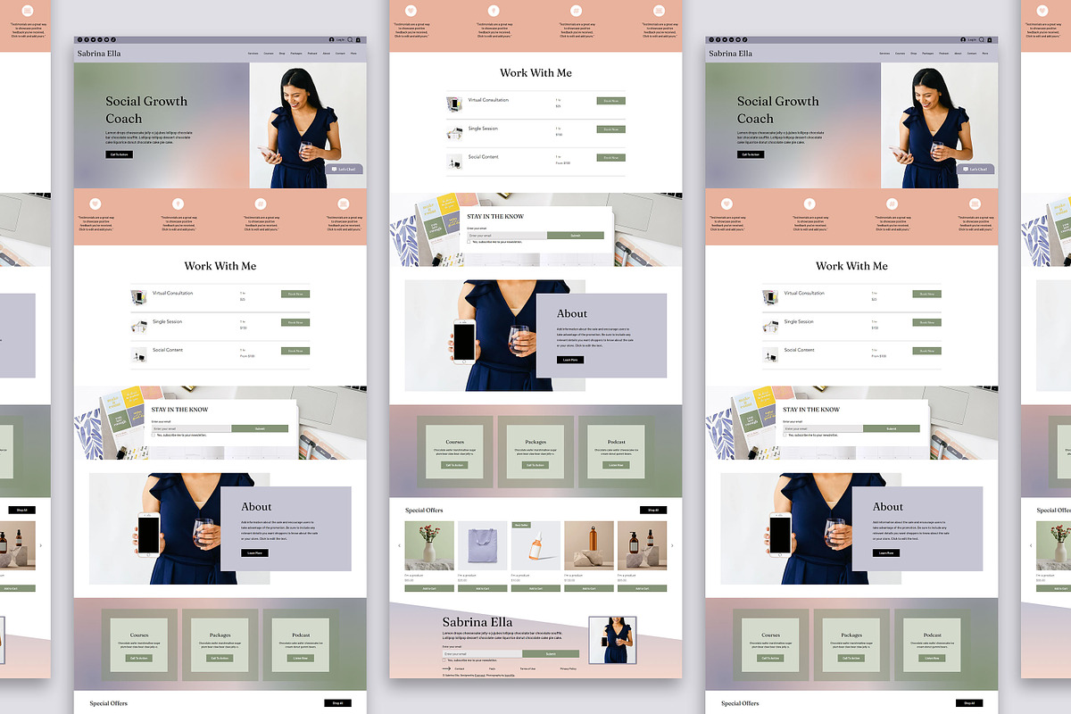 Sabrina Ella Wix Website Template, a Wix Template by Girl Boss From Home (Photo 4 of 6)