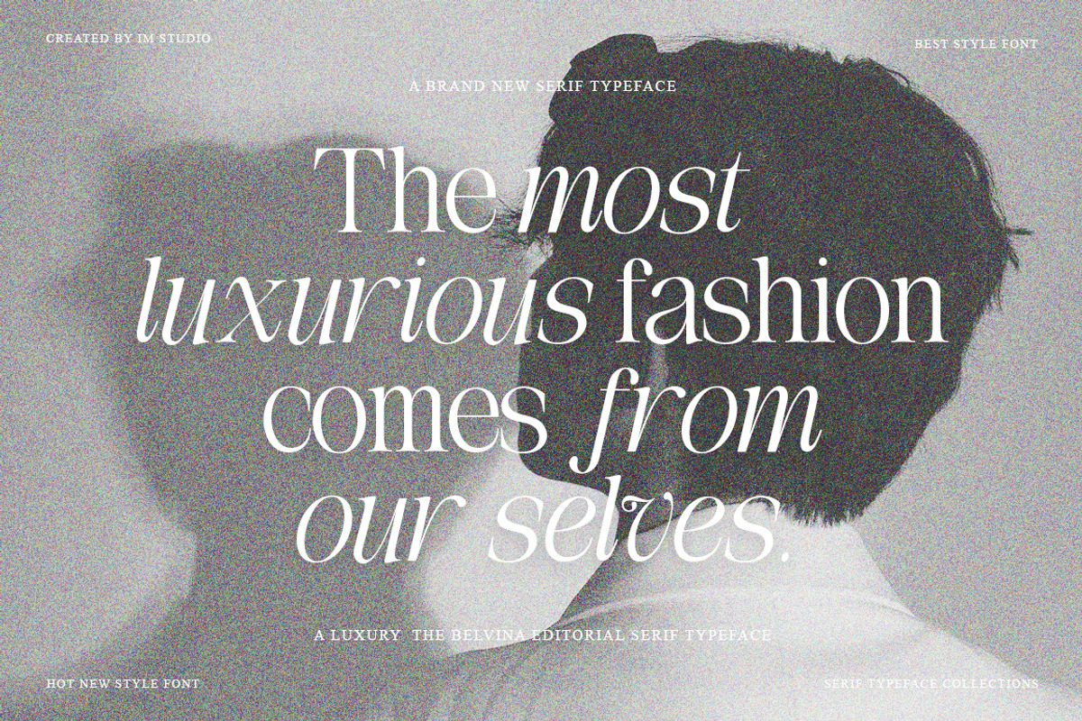The Belvina Editorial 13 Font Style, a Serif Font by IM Studio (Photo 2 of 14)