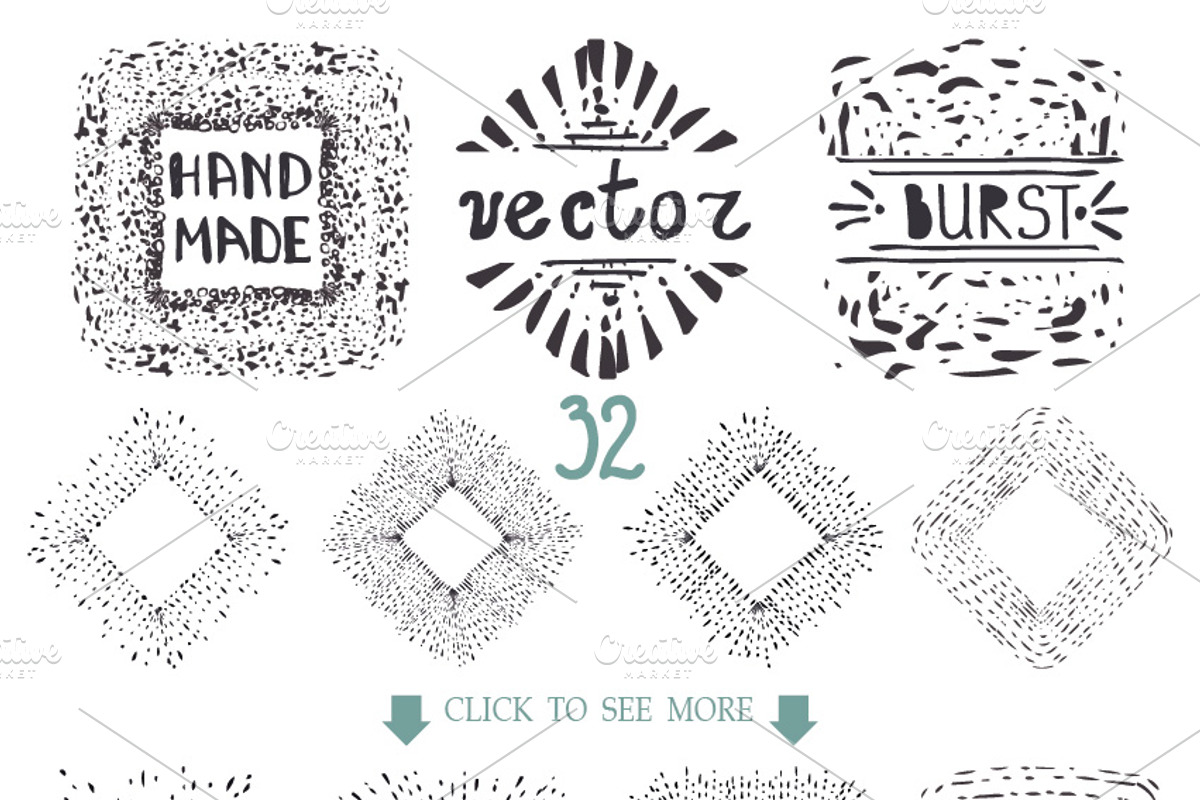 Burst ray pattern brushes set preview 5